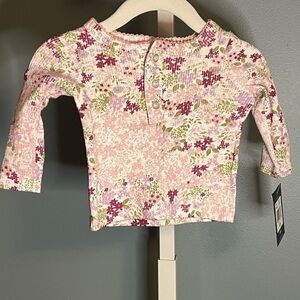 Laura Ashley Pink, purple, and green floral long sleeve shirt
